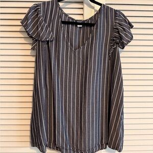 Striped Blue and White Women's Top